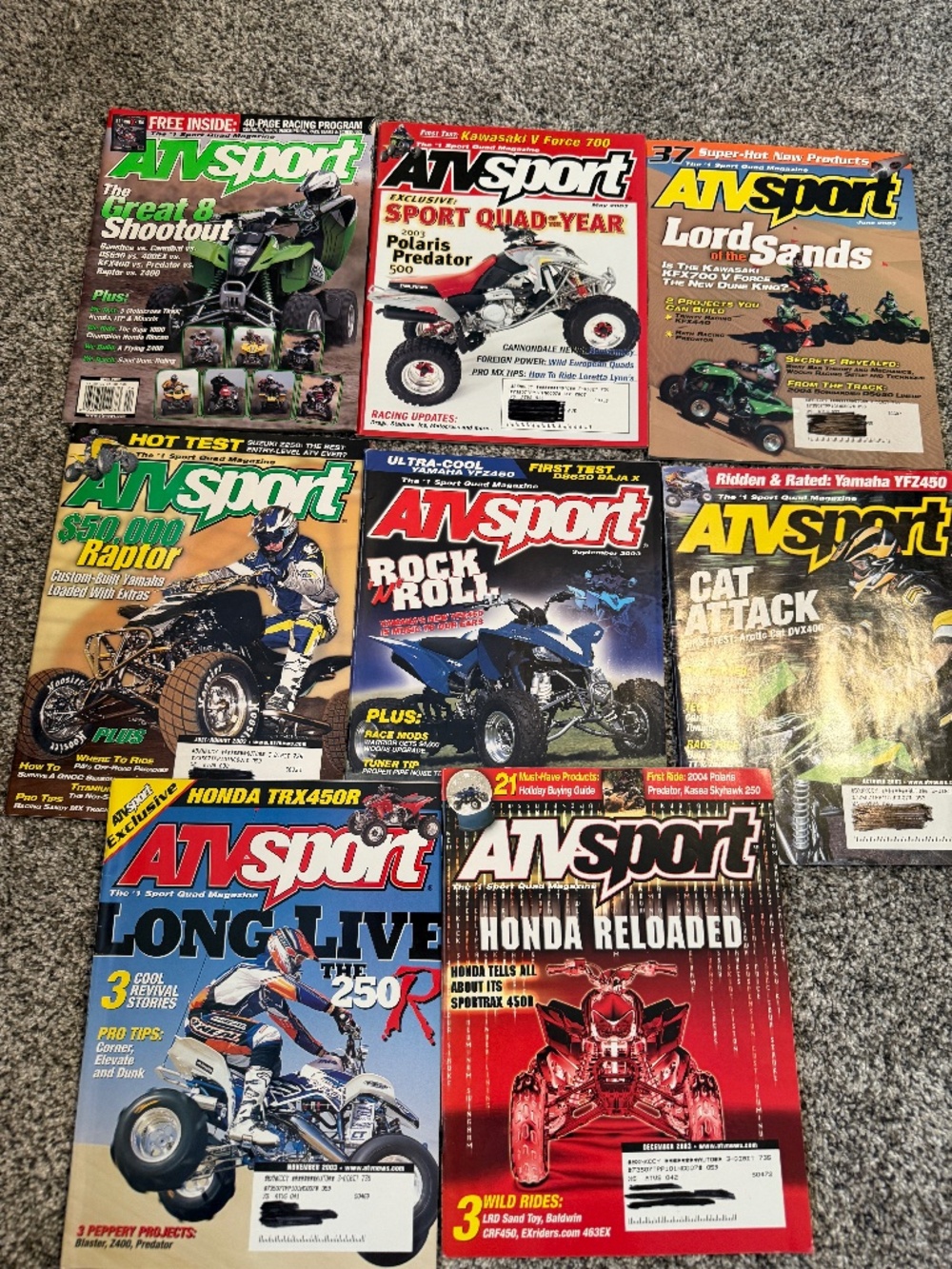 Lot 0f 8 Issues of ATV Sport Magazine 2003 Edition 4x4, ATV, 4 wheeler, trail